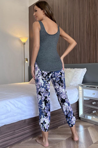 Shop Scoop Neck Tank and Floral Cropped Pants Lounge Set Now On Klozey Store - Trendy U.S. Premium Women Apparel & Accessories And Be Up-To-Fashion!