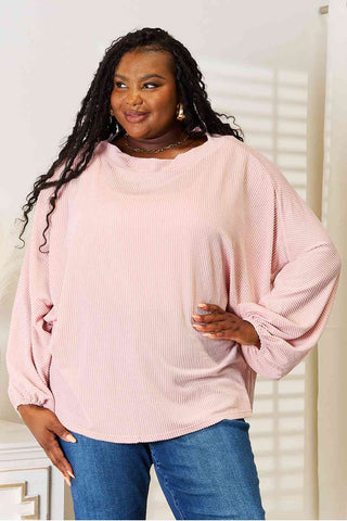 Shop Double Take Ribbed Long Sleeve Top Now On Klozey Store - Trendy U.S. Premium Women Apparel & Accessories And Be Up-To-Fashion!