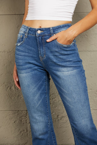 Shop Baeful High Rise Flare Jeans with Pockets Now On Klozey Store - Trendy U.S. Premium Women Apparel & Accessories And Be Up-To-Fashion!