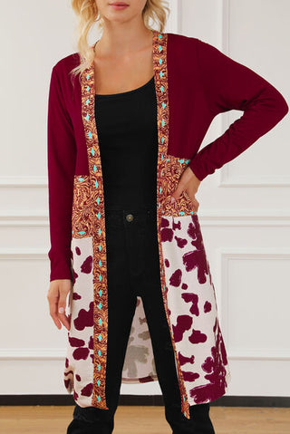 Shop Printed Long Sleeve Open Front Outerwear Now On Klozey Store - Trendy U.S. Premium Women Apparel & Accessories And Be Up-To-Fashion!