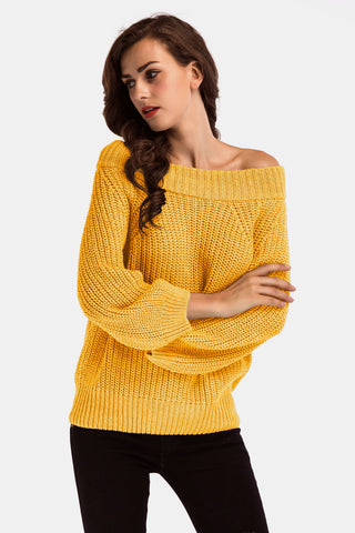 Shop Double Take Off-Shoulder Long Sleeve Sweater Now On Klozey Store - Trendy U.S. Premium Women Apparel & Accessories And Be Up-To-Fashion!