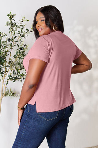 Shop Basic Bae Full Size Round Neck Short Sleeve T-Shirt Now On Klozey Store - Trendy U.S. Premium Women Apparel & Accessories And Be Up-To-Fashion!