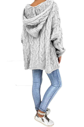 Shop Cable-Knit Hooded Sweater Now On Klozey Store - Trendy U.S. Premium Women Apparel & Accessories And Be Up-To-Fashion!