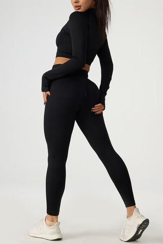Shop Quarter Zip Raglan Sleeve Top and High Waist Leggings Active Set Now On Klozey Store - Trendy U.S. Premium Women Apparel & Accessories And Be Up-To-Fashion!