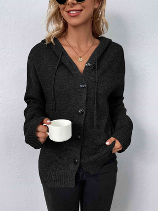 Shop Button-Down Long Sleeve Hooded Sweater Now On Klozey Store - Trendy U.S. Premium Women Apparel & Accessories And Be Up-To-Fashion!