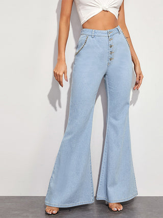 Shop Button Fly Wide Leg Jeans Now On Klozey Store - Trendy U.S. Premium Women Apparel & Accessories And Be Up-To-Fashion!