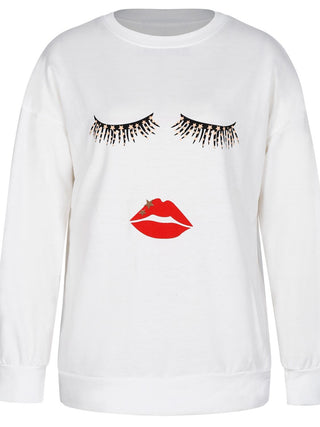 Shop Graphic Dropped Shoulder Round Neck Sweatshirt Now On Klozey Store - Trendy U.S. Premium Women Apparel & Accessories And Be Up-To-Fashion!