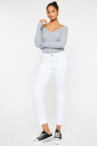Shop Kancan Mid Rise Ankle Skinny Jeans Now On Klozey Store - Trendy U.S. Premium Women Apparel & Accessories And Be Up-To-Fashion!