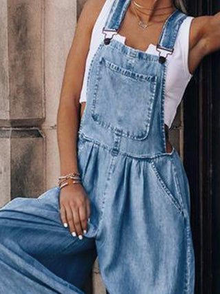 Shop Wide Leg Denim Overalls Now On Klozey Store - Trendy U.S. Premium Women Apparel & Accessories And Be Up-To-Fashion!