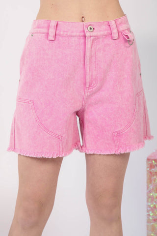 Shop VERY J Washed Raw Hem Denim Shorts Now On Klozey Store - Trendy U.S. Premium Women Apparel & Accessories And Be Up-To-Fashion!