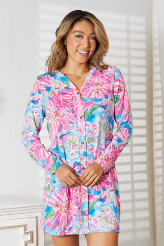 Shop Double Take Floral Open Front Long Sleeve Cardigan Now On Klozey Store - Trendy U.S. Premium Women Apparel & Accessories And Be Up-To-Fashion!