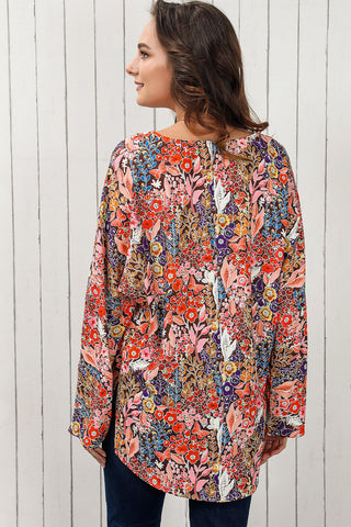 Shop Double Take Floral V-Neck Long Sleeve Blouse Now On Klozey Store - Trendy U.S. Premium Women Apparel & Accessories And Be Up-To-Fashion!