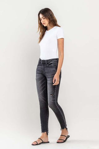 Shop Lovervet Raw Hem Cropped Skinny Jeans Now On Klozey Store - Trendy U.S. Premium Women Apparel & Accessories And Be Up-To-Fashion!