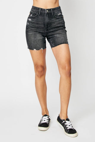 Shop Judy Blue Full Size High Waist Tummy Control Denim Shorts Now On Klozey Store - Trendy U.S. Premium Women Apparel & Accessories And Be Up-To-Fashion!