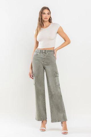Shop Vervet by Flying Monkey 90's Super High Rise Cargo Jeans Now On Klozey Store - Trendy U.S. Premium Women Apparel & Accessories And Be Up-To-Fashion!