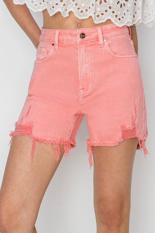 Shop RISEN High Rise Distressed Denim Shorts Now On Klozey Store - Trendy U.S. Premium Women Apparel & Accessories And Be Up-To-Fashion!