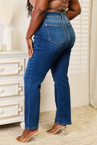 Shop Judy Blue Full Size Straight Leg Jeans with Pockets Now On Klozey Store - Trendy U.S. Premium Women Apparel & Accessories And Be Up-To-Fashion!