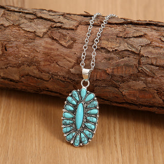 Shop Artificial Turquoise Pendant Alloy Necklace Now On Klozey Store - Trendy U.S. Premium Women Apparel & Accessories And Be Up-To-Fashion!