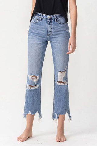 Shop Lovervet High Rise Distressed Straight Jeans Now On Klozey Store - Trendy U.S. Premium Women Apparel & Accessories And Be Up-To-Fashion!
