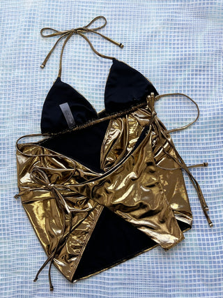 Shop Tied Halter Neck Three-Piece Bikini Set Now On Klozey Store - Trendy U.S. Premium Women Apparel & Accessories And Be Up-To-Fashion!
