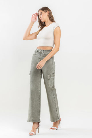 Shop Vervet by Flying Monkey 90's Super High Rise Cargo Jeans Now On Klozey Store - Trendy U.S. Premium Women Apparel & Accessories And Be Up-To-Fashion!
