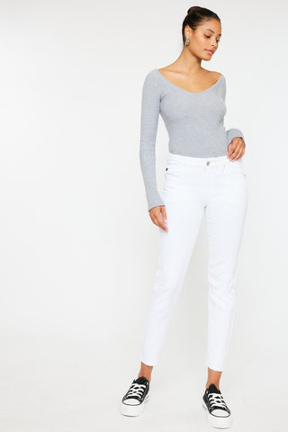 Shop Kancan Mid Rise Ankle Skinny Jeans Now On Klozey Store - Trendy U.S. Premium Women Apparel & Accessories And Be Up-To-Fashion!