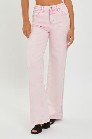 Shop RISEN Full Size High Rise Tummy Control Wide Leg Jeans Now On Klozey Store - Trendy U.S. Premium Women Apparel & Accessories And Be Up-To-Fashion!