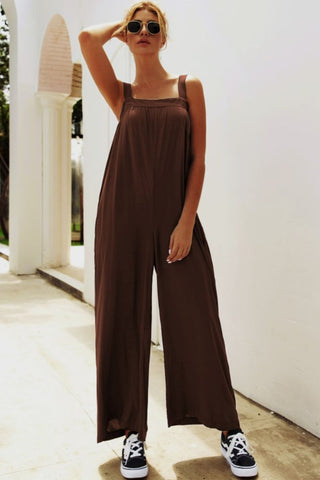 Shop Wide Strap Wide Leg Jumpsuit Now On Klozey Store - Trendy U.S. Premium Women Apparel & Accessories And Be Up-To-Fashion!