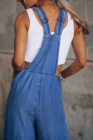 Shop Distressed Wide Leg Denim Overalls Now On Klozey Store - Trendy U.S. Premium Women Apparel & Accessories And Be Up-To-Fashion!