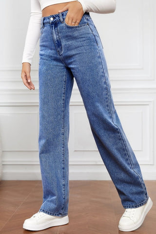Shop High Waist Straight Jeans Now On Klozey Store - Trendy U.S. Premium Women Apparel & Accessories And Be Up-To-Fashion!