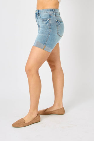 Shop Judy Blue Full Size Tummy Control Denim Shorts Now On Klozey Store - Trendy U.S. Premium Women Apparel & Accessories And Be Up-To-Fashion!