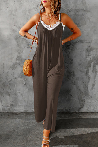 Shop Spaghetti Strap Wide Leg Jumpsuit Now On Klozey Store - Trendy U.S. Premium Women Apparel & Accessories And Be Up-To-Fashion!