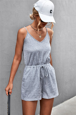 Shop Spaghetti Strap V-Neck Pocket Romper Now On Klozey Store - Trendy U.S. Premium Women Apparel & Accessories And Be Up-To-Fashion!