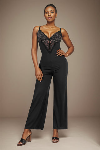 Shop Lace Detail Spaghetti Strap Jumpsuit Now On Klozey Store - Trendy U.S. Premium Women Apparel & Accessories And Be Up-To-Fashion!