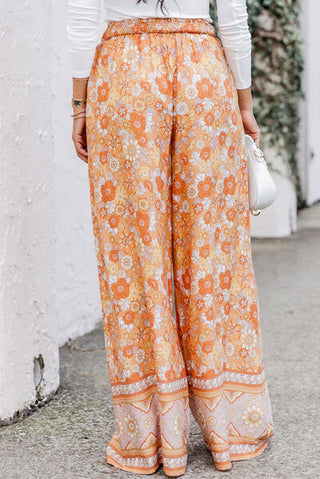 Shop Floral Tie Front Wide Leg Pants Now On Klozey Store - Trendy U.S. Premium Women Apparel & Accessories And Be Up-To-Fashion!