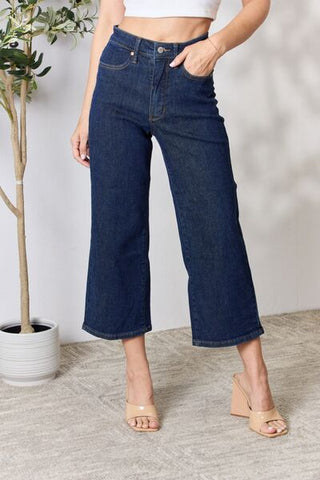 Shop Judy Blue Full Size High Waist Cropped Wide Leg Jeans Now On Klozey Store - Trendy U.S. Premium Women Apparel & Accessories And Be Up-To-Fashion!