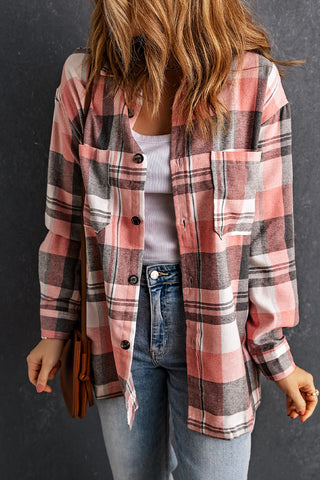 Shop Double Take Plaid Dropped Shoulder Longline Shirt Now On Klozey Store - Trendy U.S. Premium Women Apparel & Accessories And Be Up-To-Fashion!