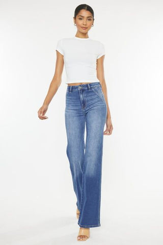 Shop Kancan Ultra High Waist Gradient Flare Jeans Now On Klozey Store - Trendy U.S. Premium Women Apparel & Accessories And Be Up-To-Fashion!
