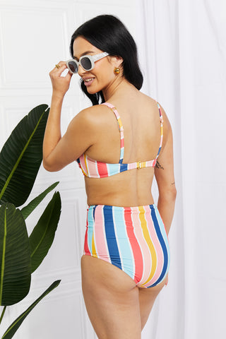Shop Marina West Swim Take A Dip Twist High-Rise Bikini in Stripe Now On Klozey Store - Trendy U.S. Premium Women Apparel & Accessories And Be Up-To-Fashion!