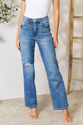 Shop Judy Blue Full Size High Waist Distressed Jeans Now On Klozey Store - Trendy U.S. Premium Women Apparel & Accessories And Be Up-To-Fashion!