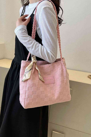 Shop Braided Strap Polyester Tote Bag Now On Klozey Store - Trendy U.S. Premium Women Apparel & Accessories And Be Up-To-Fashion!