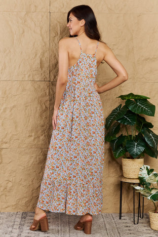 Shop HEYSON Take Your Chances Full Size Floral Halter Neck Maxi Dress Now On Klozey Store - Trendy U.S. Premium Women Apparel & Accessories And Be Up-To-Fashion!