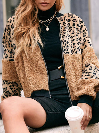 Shop Leopard Zip Up Plush Jacket Now On Klozey Store - Trendy U.S. Premium Women Apparel & Accessories And Be Up-To-Fashion!