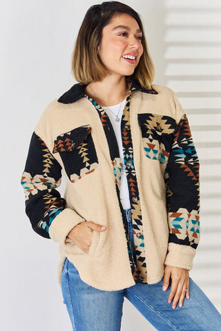 Shop Pocketed Button Up Dropped Shoulder Jacket Now On Klozey Store - Trendy U.S. Premium Women Apparel & Accessories And Be Up-To-Fashion!