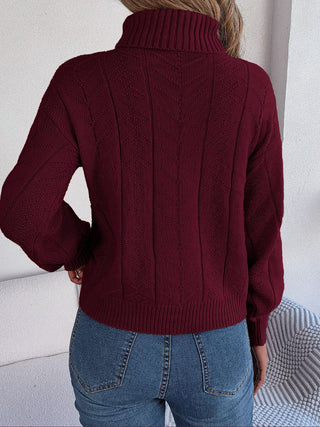 Shop Cable-Knit Turtleneck Sweater Now On Klozey Store - Trendy U.S. Premium Women Apparel & Accessories And Be Up-To-Fashion!