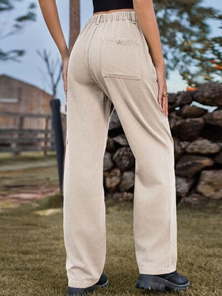 Shop High Waist Cargo Straight Jeans Now On Klozey Store - Trendy U.S. Premium Women Apparel & Accessories And Be Up-To-Fashion!