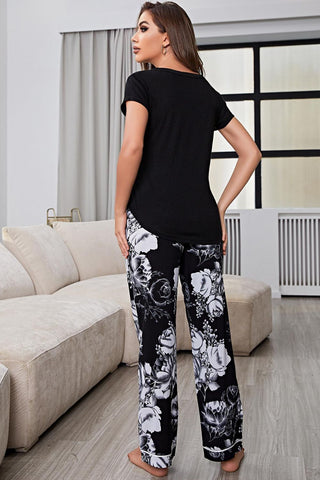 Shop Full Size V-Neck Top and Floral Pants Lounge Set Now On Klozey Store - U.S. Fashion And Be Up-To-Fashion!