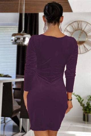 Shop Surplice Long Sleeve Mini Dress Now On Klozey Store - Trendy U.S. Premium Women Apparel & Accessories And Be Up-To-Fashion!