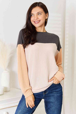 Shop Double Take Color Block Dropped Shoulder T-Shirt Now On Klozey Store - Trendy U.S. Premium Women Apparel & Accessories And Be Up-To-Fashion!