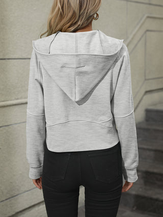 Shop Zip-Up Raglan Sleeve Hoodie with Pocket Now On Klozey Store - Trendy U.S. Premium Women Apparel & Accessories And Be Up-To-Fashion!